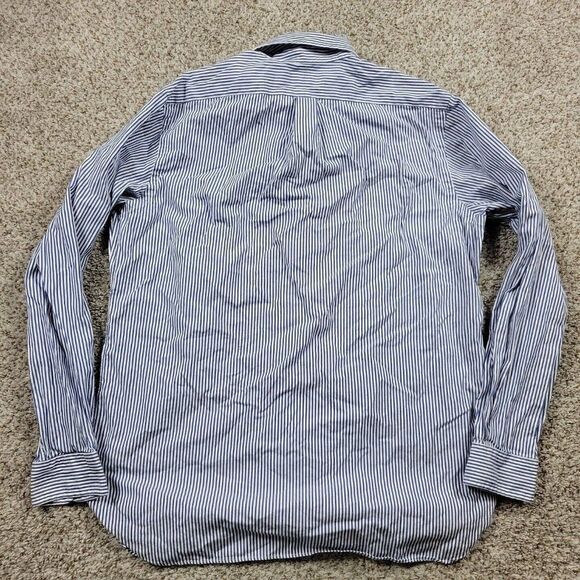 Polo Ralph Lauren Shirt Mens 16/40-41 Blue Striped Button Down Ling Sleeve - Picture 6 of 7